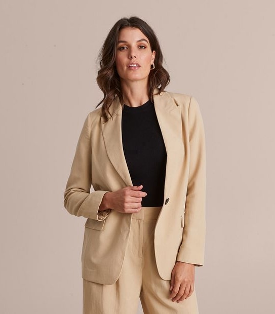 Preview Linen Blend Single Breasted Blazer