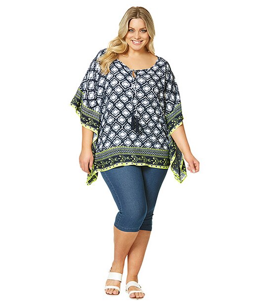 Belle Curve Border Print Kaftan
