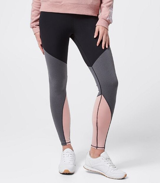 Lonsdale London Paignton Full Length Colour Blocked Leggings - Black/Pink
