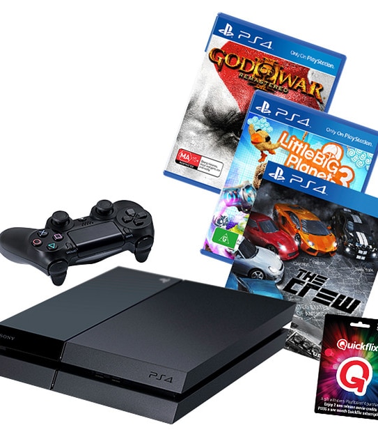 PlayStation 4 500GB Console + 3 Game With Quickflix Voucher Bundle