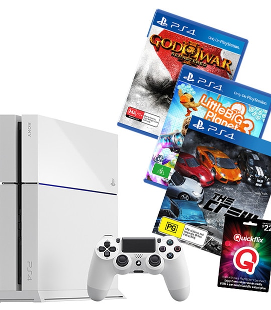 PlayStation 4 500GB Console + 3 Game With Quickflix Voucher Bundle