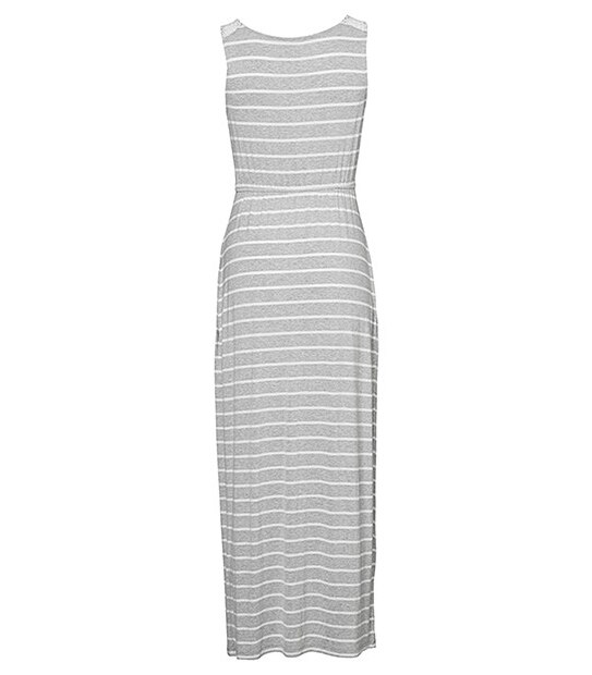 Maternity Maxi Dress - Grey / White