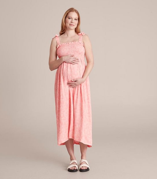 Maternity Shirred Maxi Dress