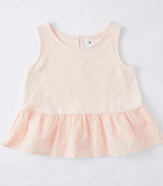 Broderie Peplum Tank