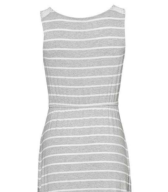 Maternity Maxi Dress - Grey / White