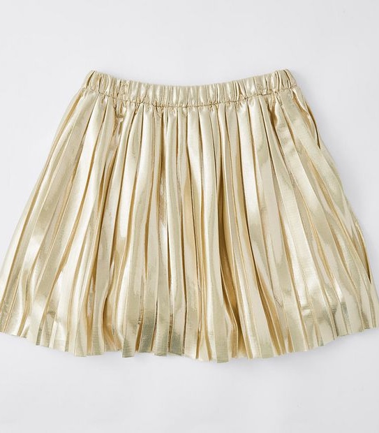 Metallic Pleat Skirt
