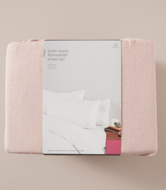 Plain Dyed Flannelette Sheet Set - Double Bed