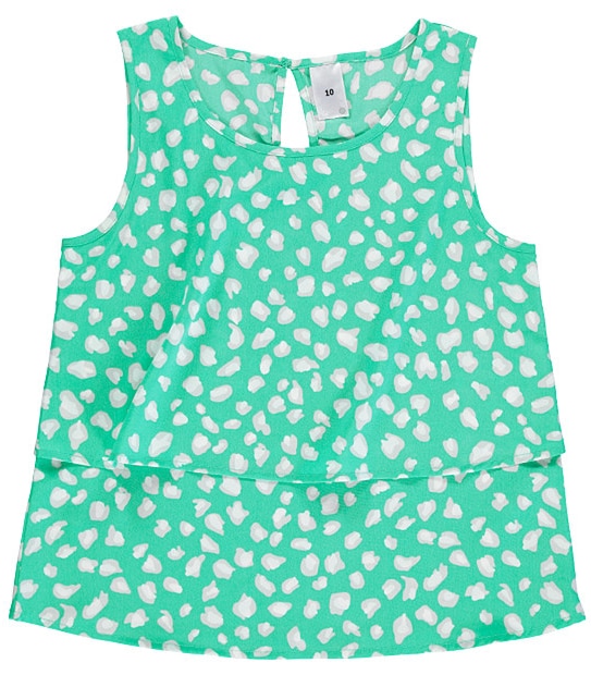 Girls' Double Layer Leopard Print Top