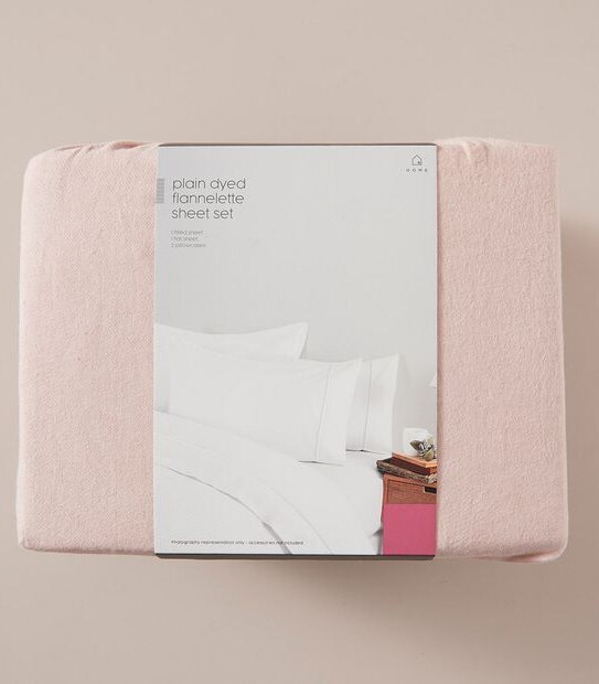 Plain Dyed Flannelette Sheet Set - Queen Bed