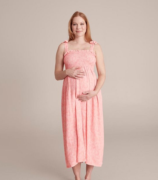 Maternity Shirred Maxi Dress