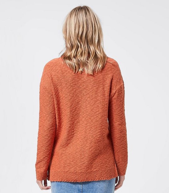 Piping Hot Drop Shoulder Knitted Jumper - Peach