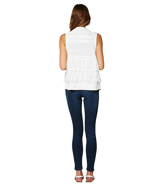 Lily Loves Fringe Vest - Cream 2 of 5