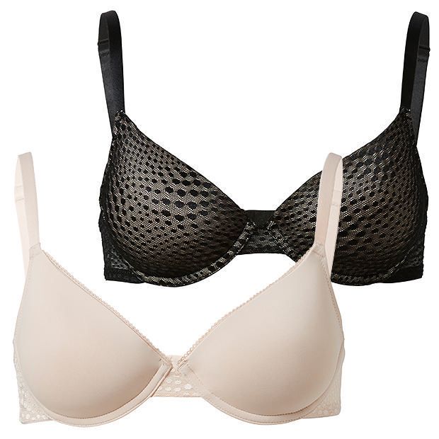 2 Pack Underwire Bras, Style:CN1441GV - Taupe / Black