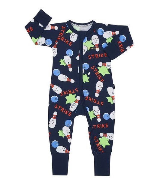 Baby Bonds Zip Coverall - Navy Blue Strike