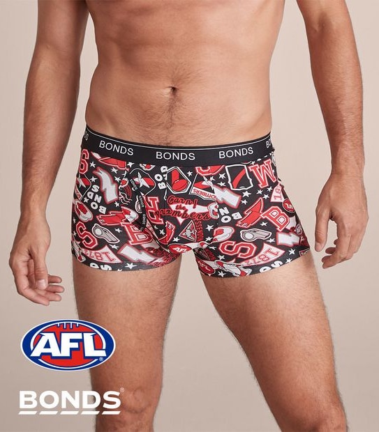 Bonds AFL&reg; Guyfront Trunks - Essendon Bombers