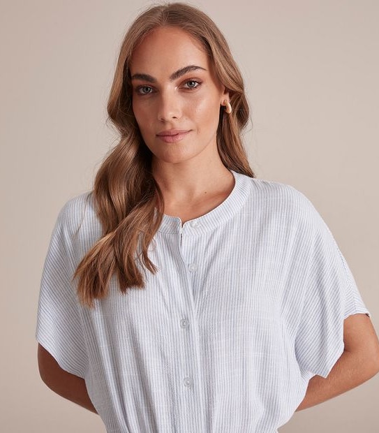 Tie Waist Button Through Maxi Dress