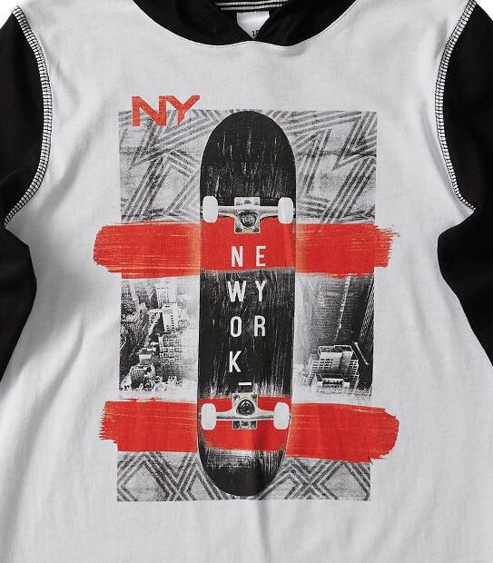 Long Sleeve Hooded Skate T-Shirt