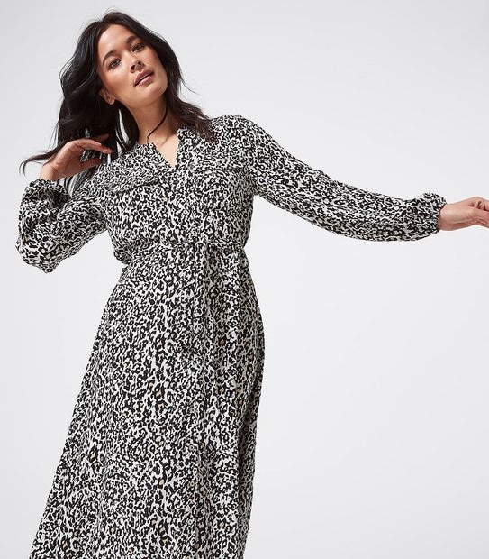 Soft Shirt Dress - Leopard Print