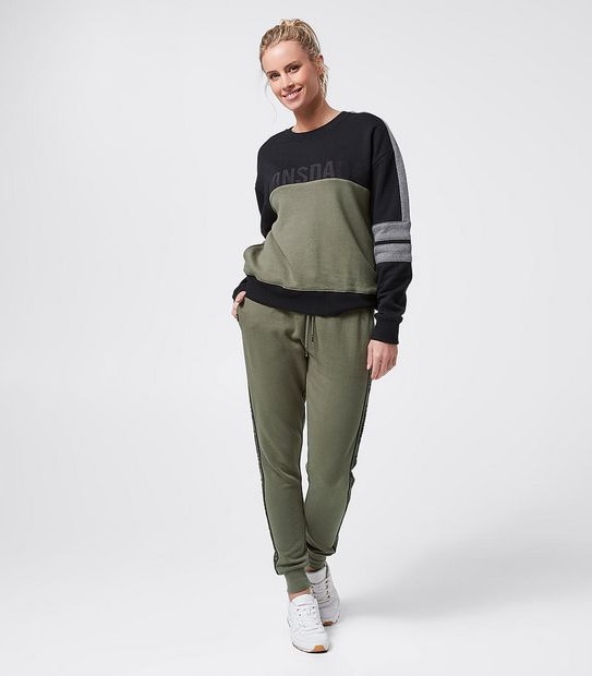 Lonsdale London Morely Jacquard Trackpants - Khaki Green