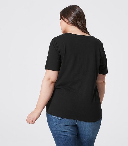 Belle Curve Organic Cotton Crew Neck T-Shirt - Black