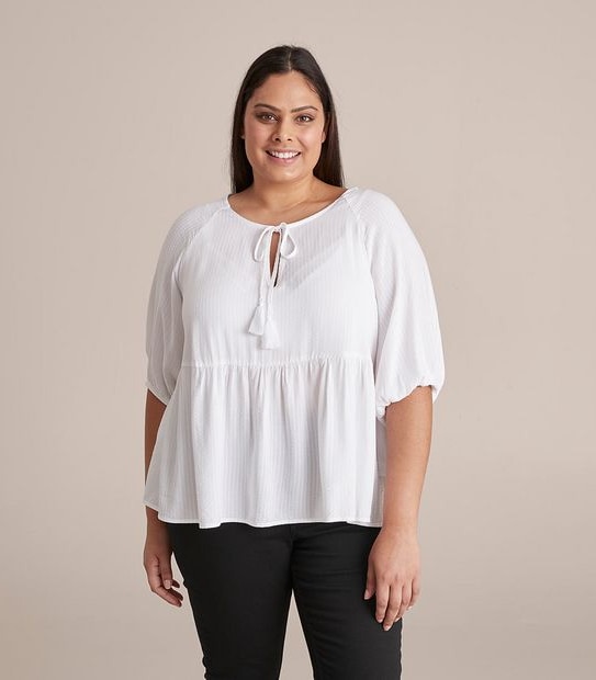 Curve Puff Sleeve Top