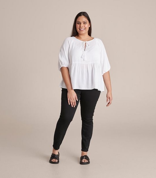 Curve Puff Sleeve Top