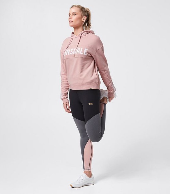 Lonsdale London Paignton Full Length Colour Blocked Leggings - Black/Pink