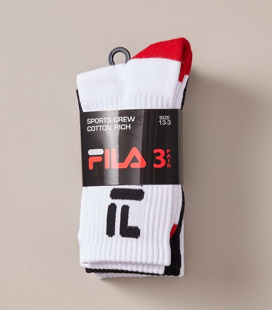 3 Pack Fila Sports Crew Socks 2 of 2