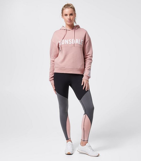 Lonsdale London Paignton Full Length Colour Blocked Leggings - Black/Pink