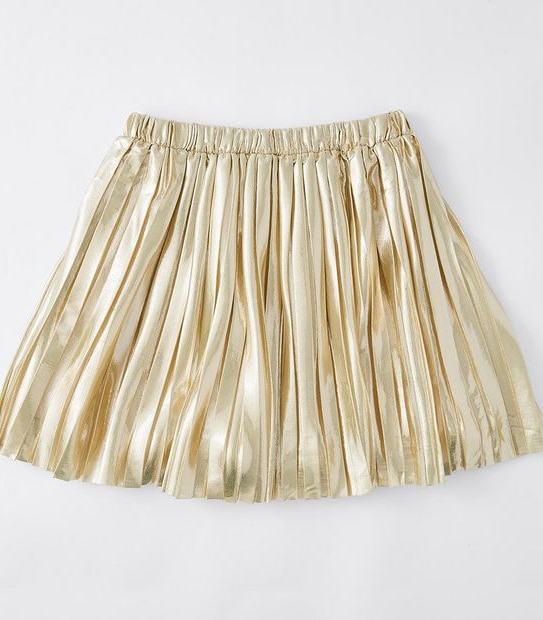 Metallic Pleat Skirt