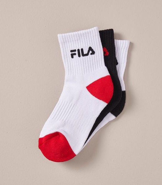 3 Pack Fila Sports Qtr Crew Socks