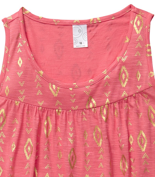 Girls' Foil Aztec Singlet - Vermillion | Target Australia