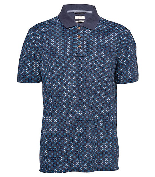 Men's All Over Print Polo Shirt - Navy