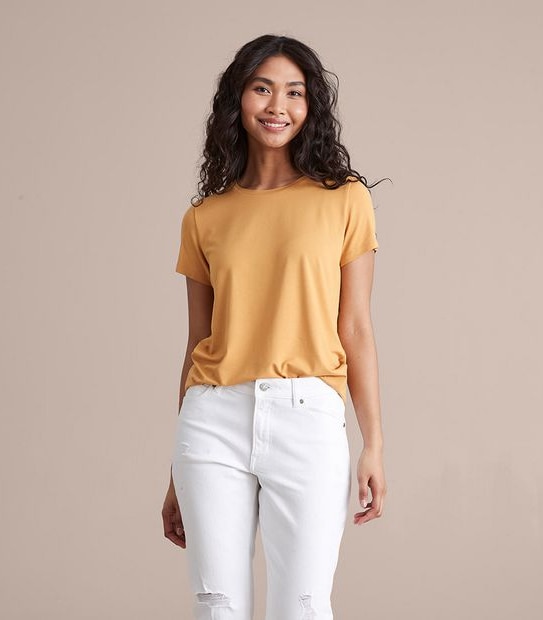 Modal/Elastane Crew Neck T-Shirt