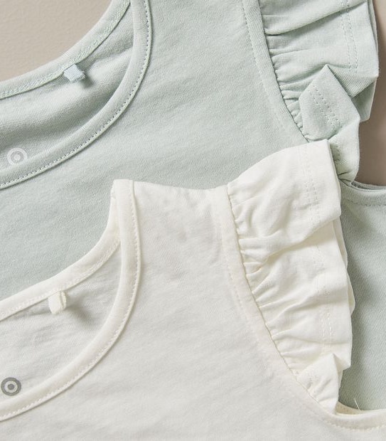 Organic Cotton 2 Pack Frill Tanks