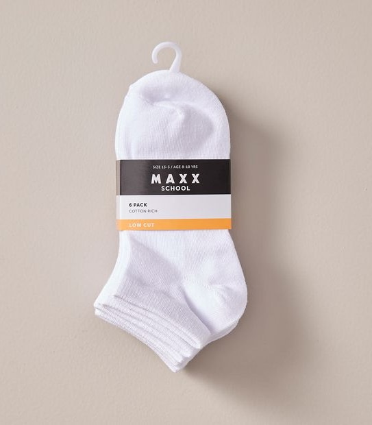 6 Pack Maxx Low Cut School Socks