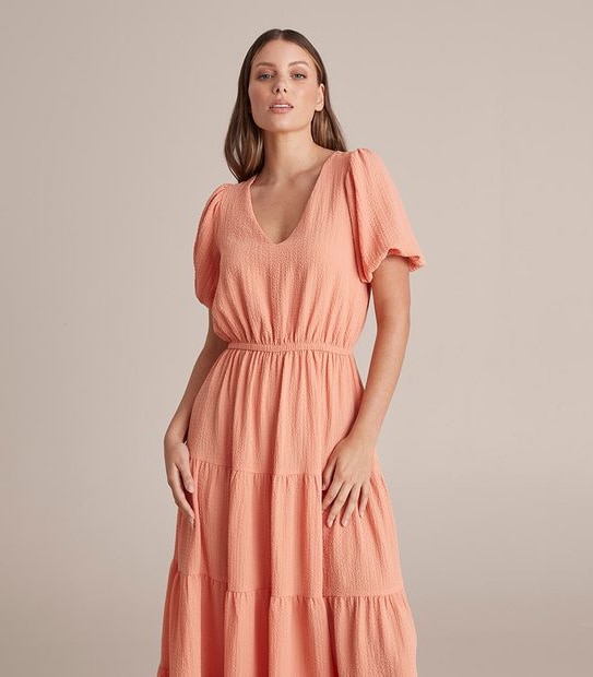 Preview Statement Puff Sleeve Midi Dress
