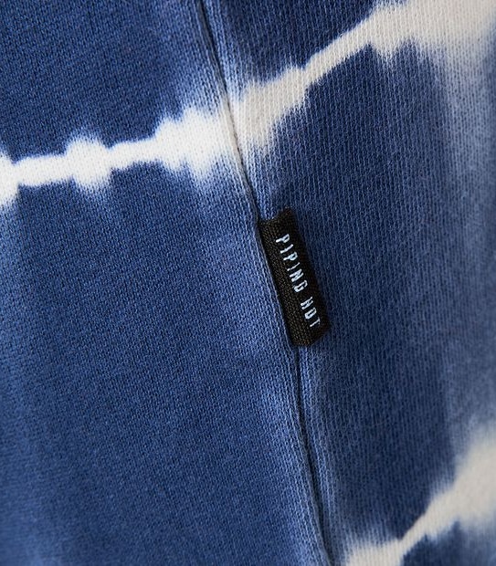 Piping Hot High Waisted Trackpants - Blue/White Tie Dye