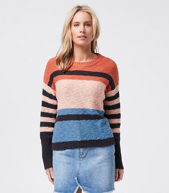 Piping Hot Drop Shoulder Jumper - Orange Stripe
