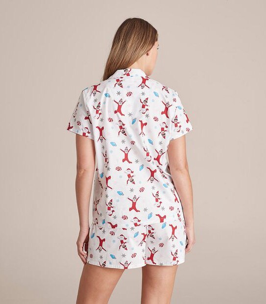 Womens Elf On The Shelf Family Matching Cotton Pyjama Set