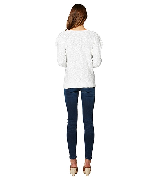 Lily Loves Fringe Jumper - Cream