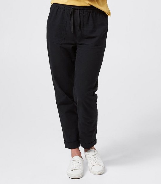 Piping Hot Rolled Hem Pants - Charcoal Black