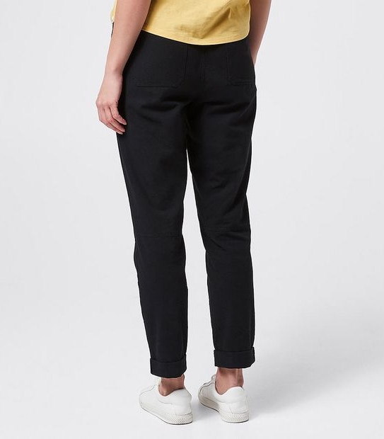 Piping Hot Rolled Hem Pants - Charcoal Black