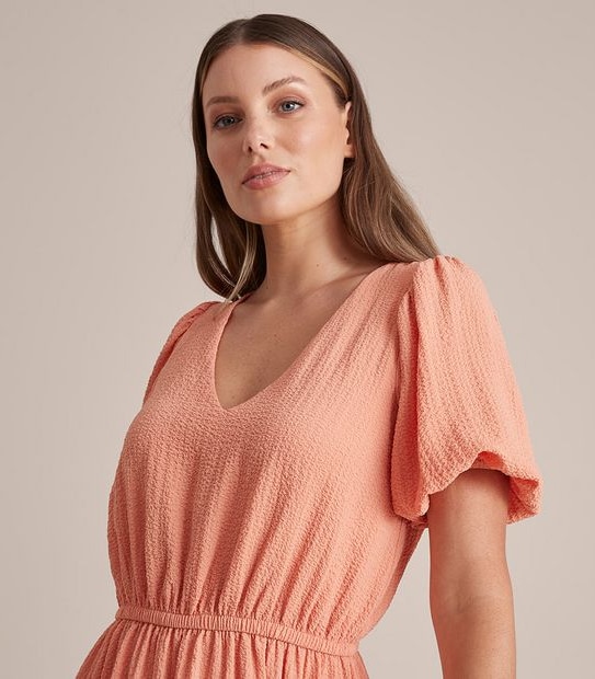 Preview Statement Puff Sleeve Midi Dress