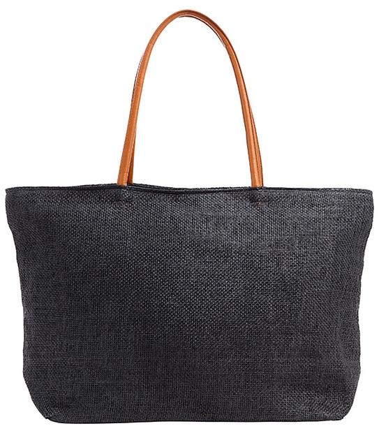 Paper Straw Beach Bag - Black | Target Australia