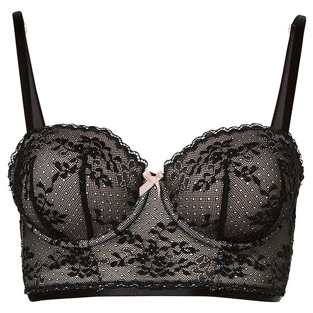 Lily Loves Meadow Lace Longline Balconette Bra - Black Lily Loves Meadow Lace Longline Balconette Bra - Black
