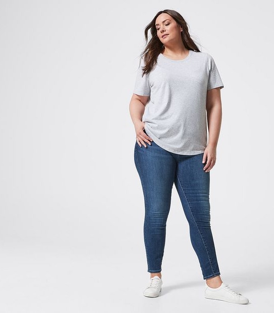 Belle Curve Organic Cotton Crew Neck T-Shirt - Grey Marle