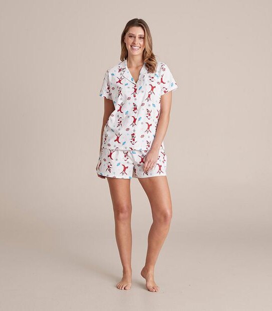 Womens Elf On The Shelf Family Matching Cotton Pyjama Set