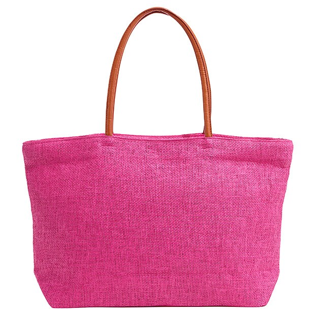 Paper Straw Beach Bag - Pink Paper Straw Beach Bag - Pink