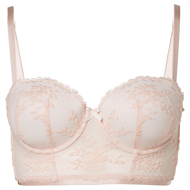 Lily Loves Meadow Lace Longline Balconette Bra - Skin